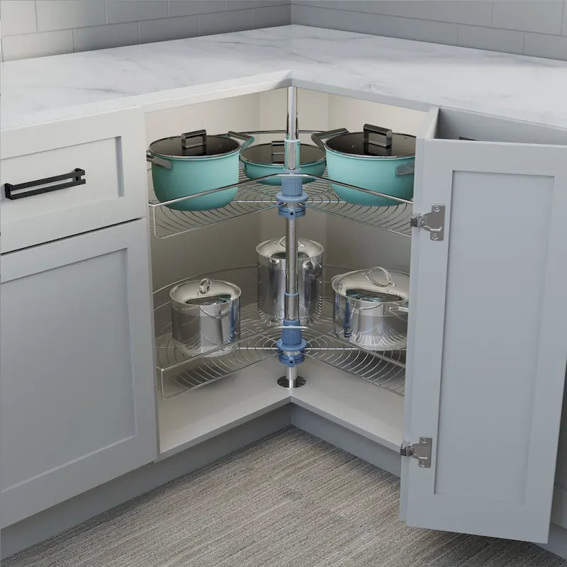 Dowell Lazy Susan 32 Diameter - 270 Degree Double Rack Stainless Steel