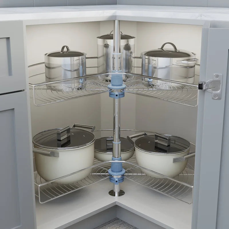 Dowell Lazy Susan 32 Diameter - 270 Degree Double Rack Stainless Steel