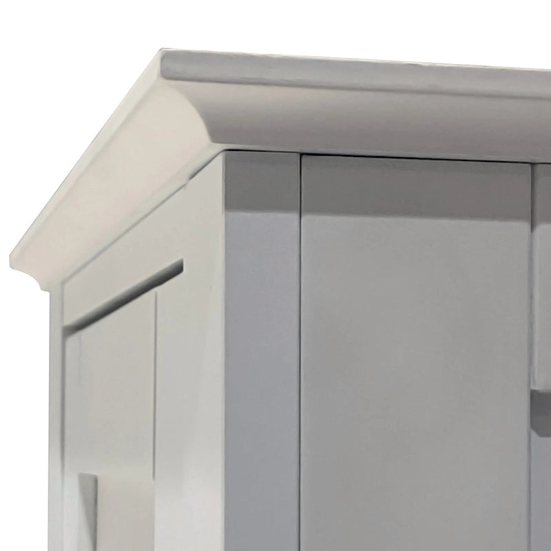 Tall Narrow Tower Freestanding Cabinet with 2 Shutter Doors 5 Tier Shelves for Bathroom, Kitchen ,Living Room,Storage Cabinet
