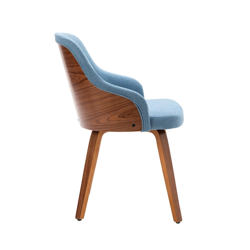 Dining Chairs Set of 2, Fabric Upholstery, Bentwood Legs