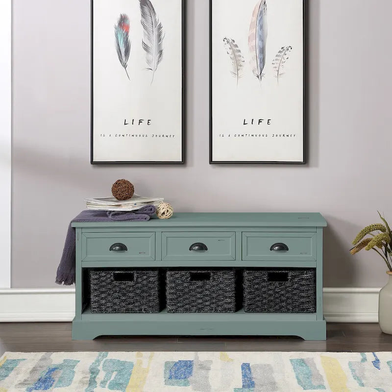 homes collection wood storage bench
