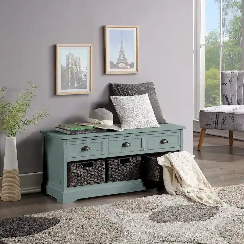 homes collection wood storage bench