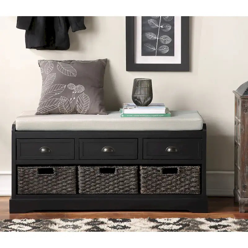 homes collection wood storage bench