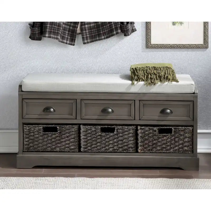 homes collection wood storage bench