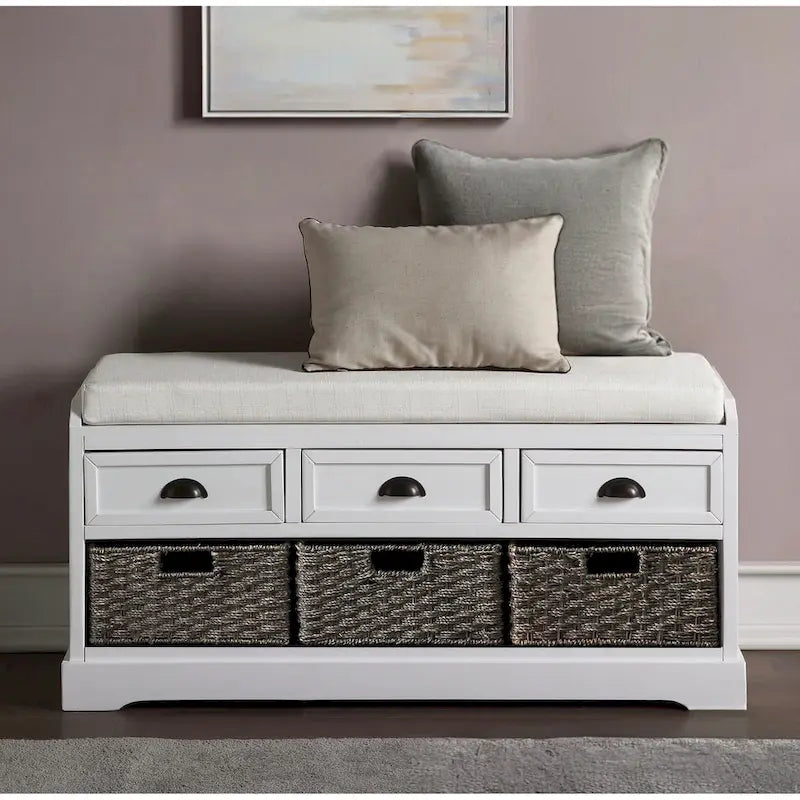 homes collection wood storage bench