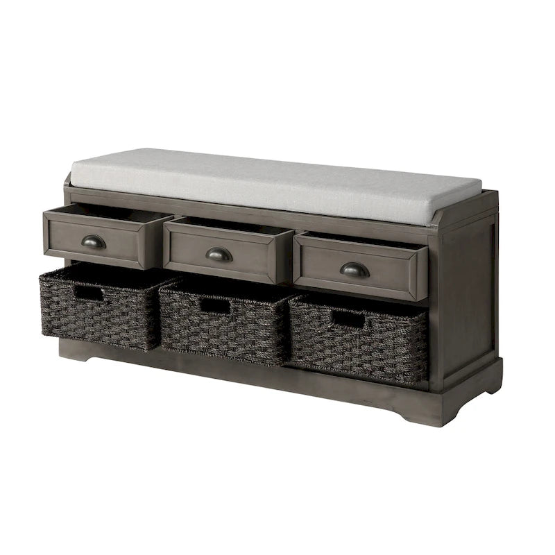 homes collection wood storage bench