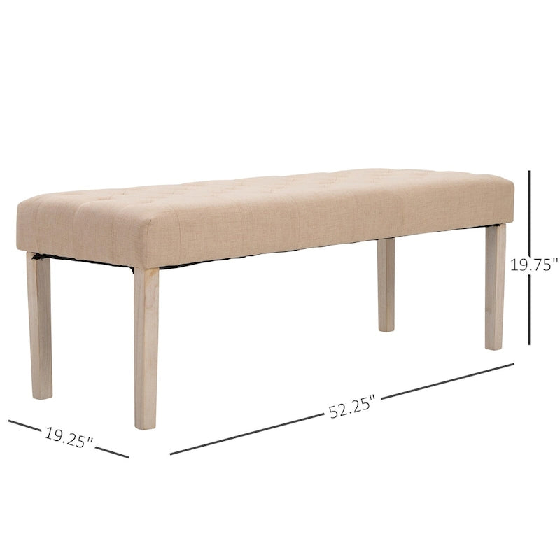 HOMCOM SimpleTufted Upholstered Ottoman Accent Bench with Soft Comfortable Cushion & Fashionable Modern Design
