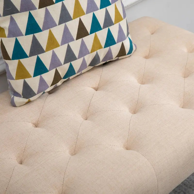 HOMCOM SimpleTufted Upholstered Ottoman Accent Bench with Soft Comfortable Cushion & Fashionable Modern Design