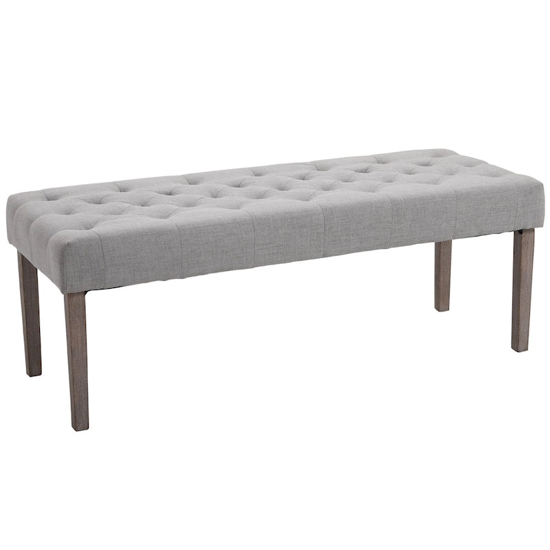 HOMCOM SimpleTufted Upholstered Ottoman Accent Bench with Soft Comfortable Cushion & Fashionable Modern Design
