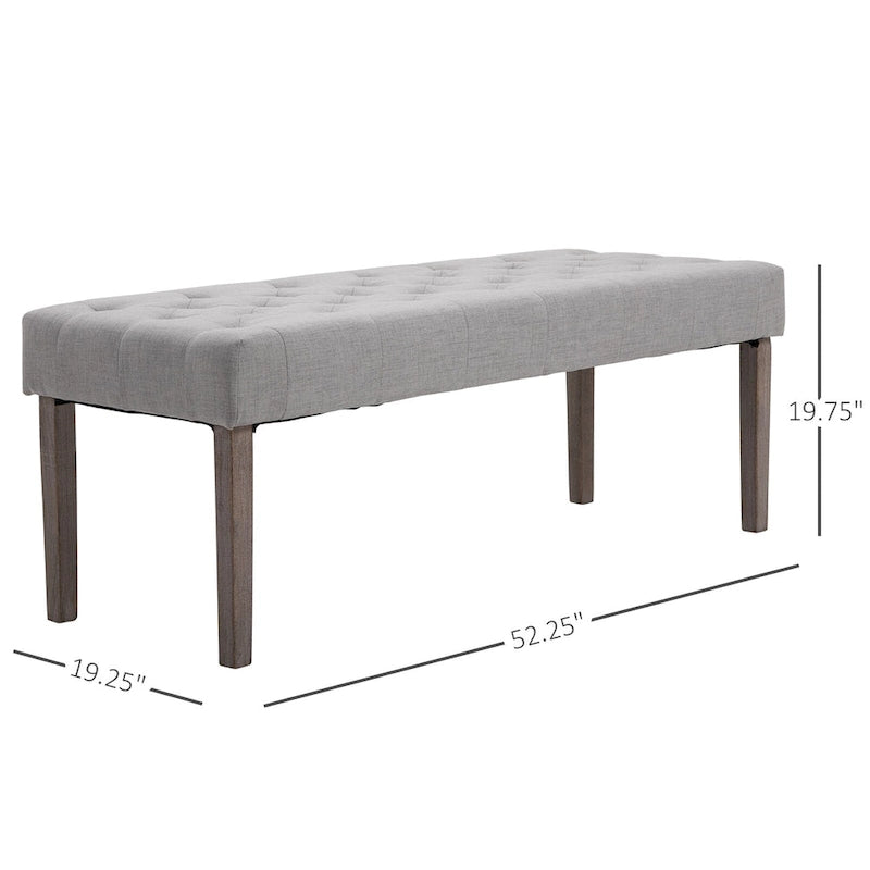 HOMCOM SimpleTufted Upholstered Ottoman Accent Bench with Soft Comfortable Cushion & Fashionable Modern Design