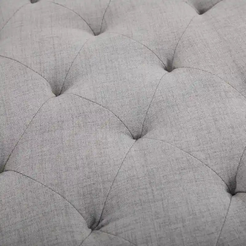 HOMCOM SimpleTufted Upholstered Ottoman Accent Bench with Soft Comfortable Cushion & Fashionable Modern Design