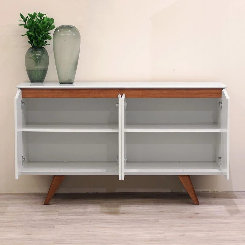 Manhattan Comfort Tudor 53.15 Sideboard with 4 Shelves
