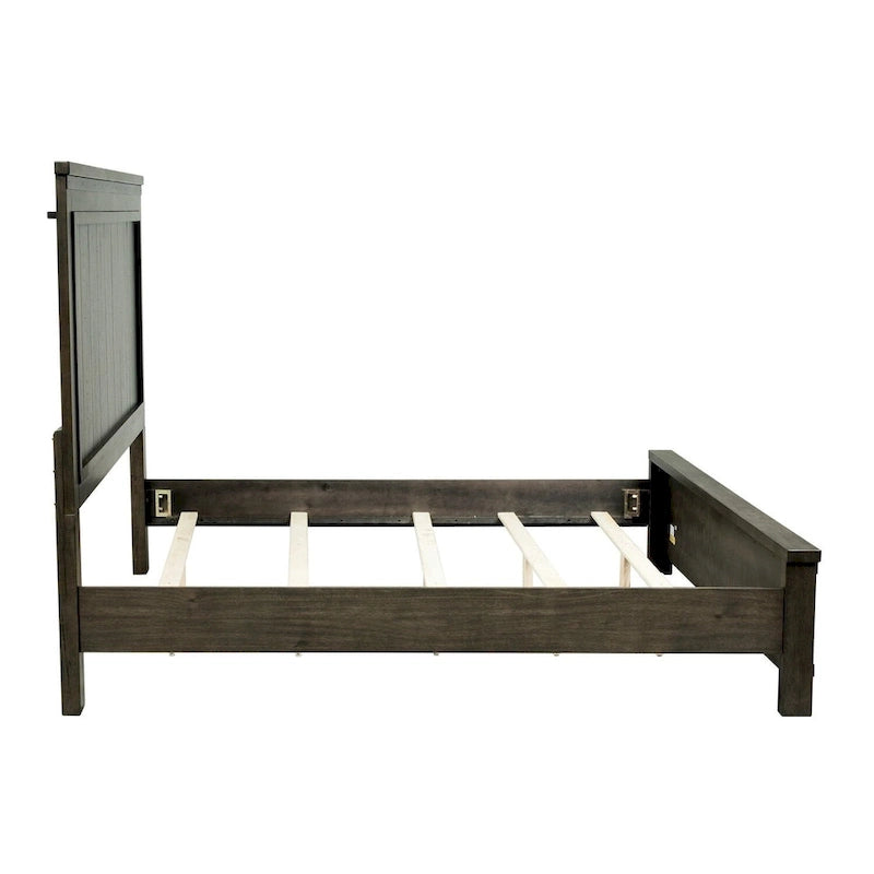 Beaten Grey King Panel Headboard