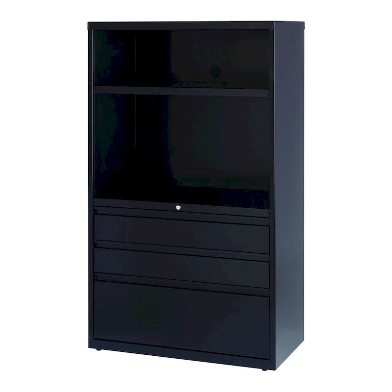 HL8000 Series 36 Wide 3-Drawer Combo Commercial Lateral File Cabinet, Black
