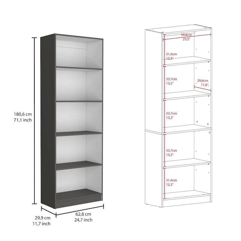 Kenyon 67 Wide 5-Shelf Option B Bookcase Set of 3