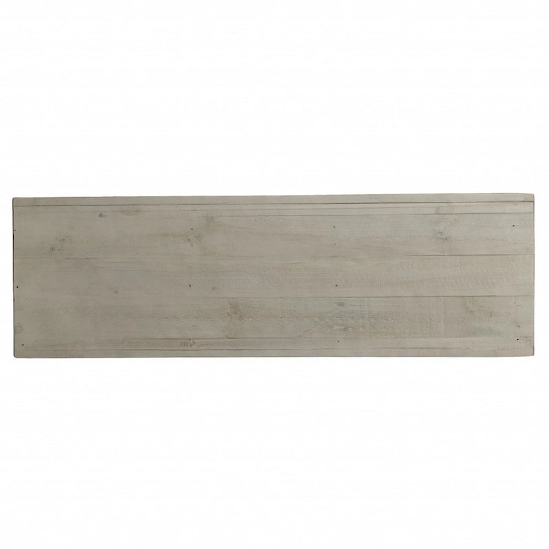 HomeRoots 40 White Carved Geometric Sideboard with Two Doors