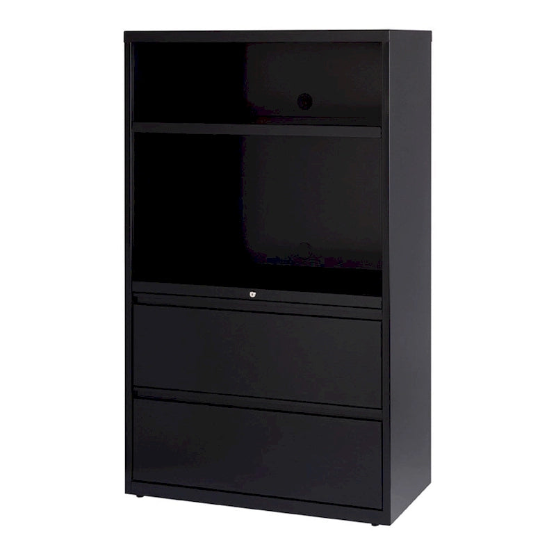 Hirsh HL8000 Combo Lateral File Cabinet, 36 Wide 2-drawer 2-shelf