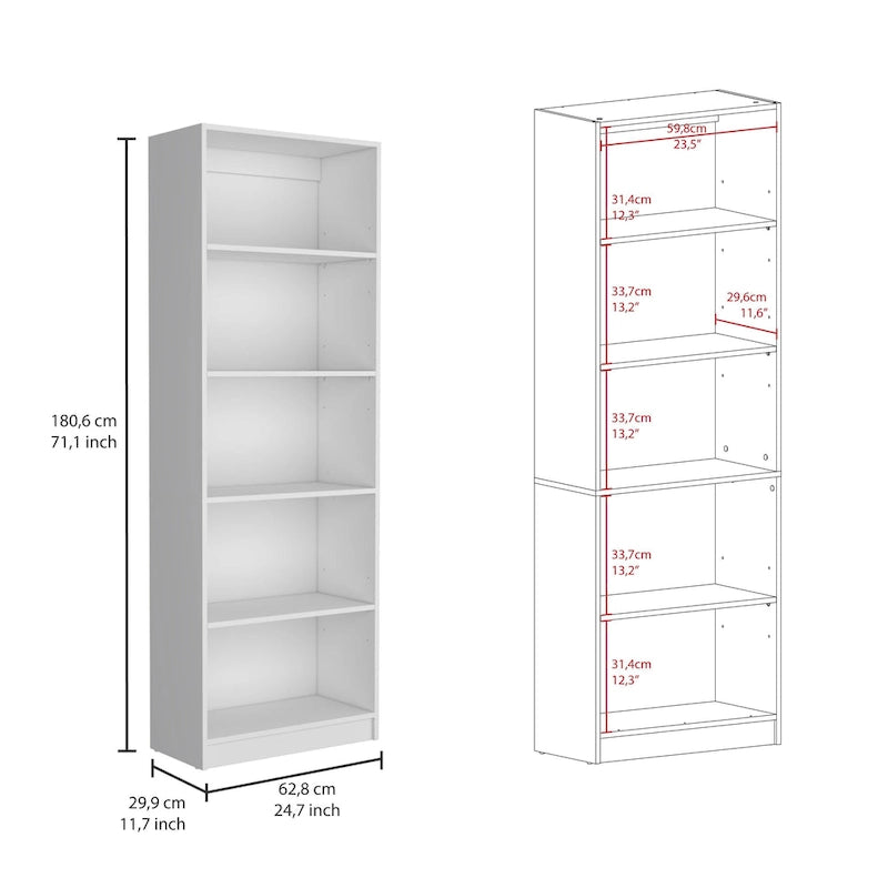 Kenyon 67 Wide 5-Shelf Bookcase Set of 3