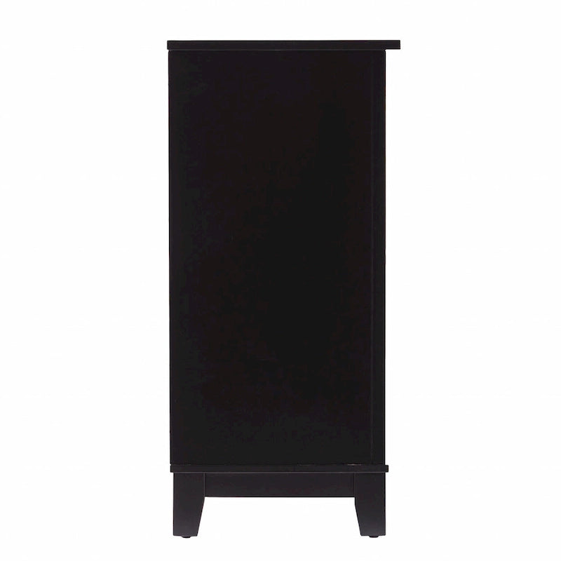 HomeRoots 50 Black Solid Wood Two Drawer Sideboard