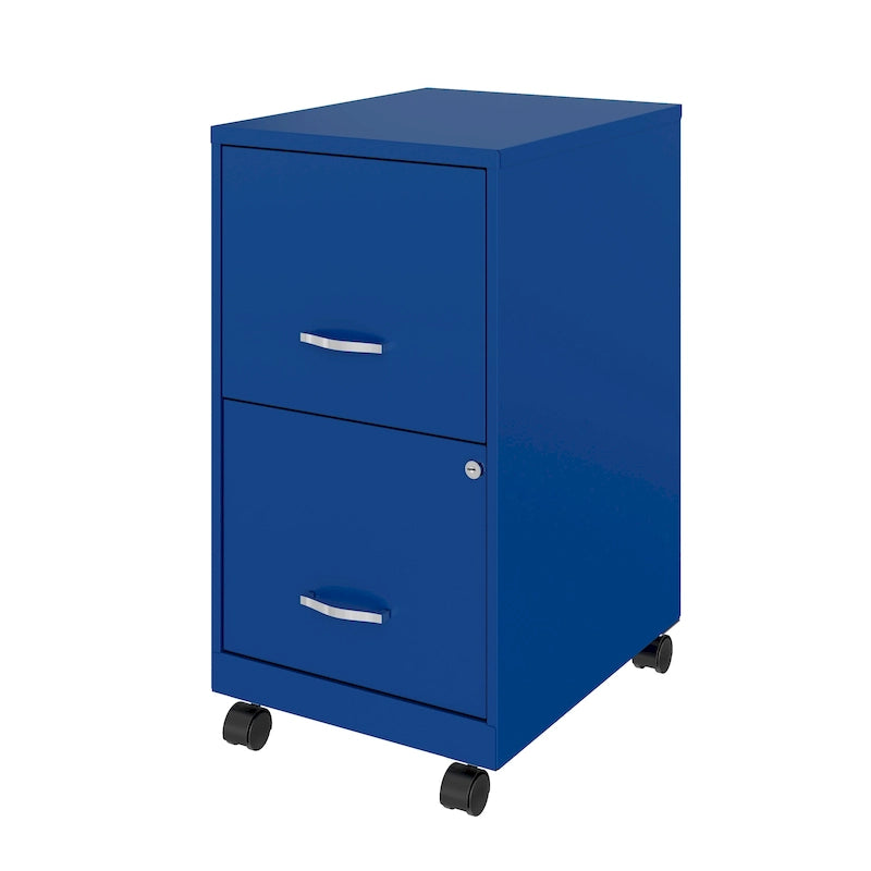 Space Solutions 18 2 Drawer Smart Vertical File Cabinet, Classic Blue
