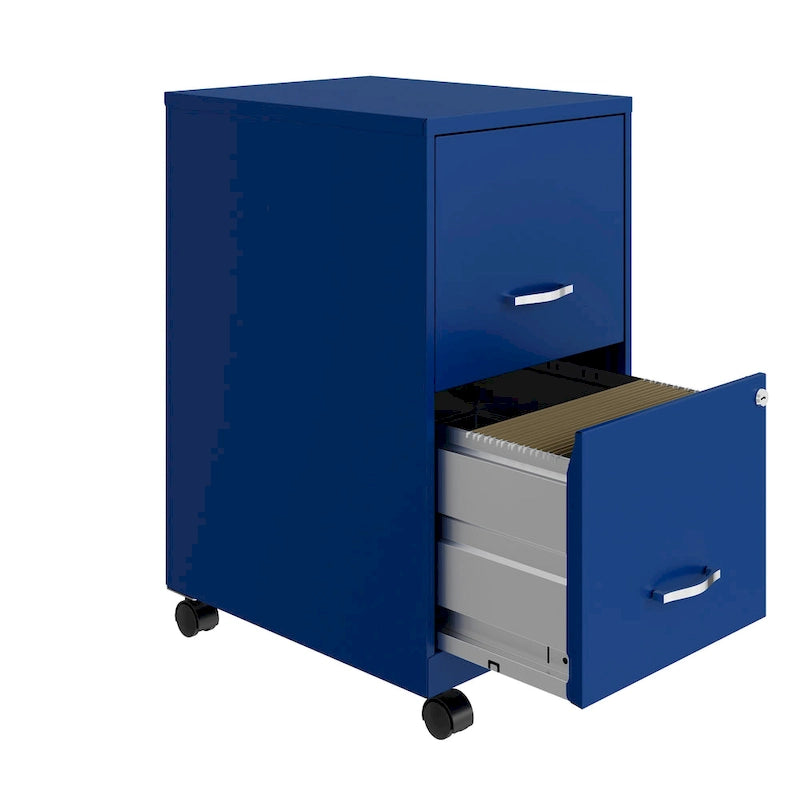 Space Solutions 18 2 Drawer Smart Vertical File Cabinet, Classic Blue