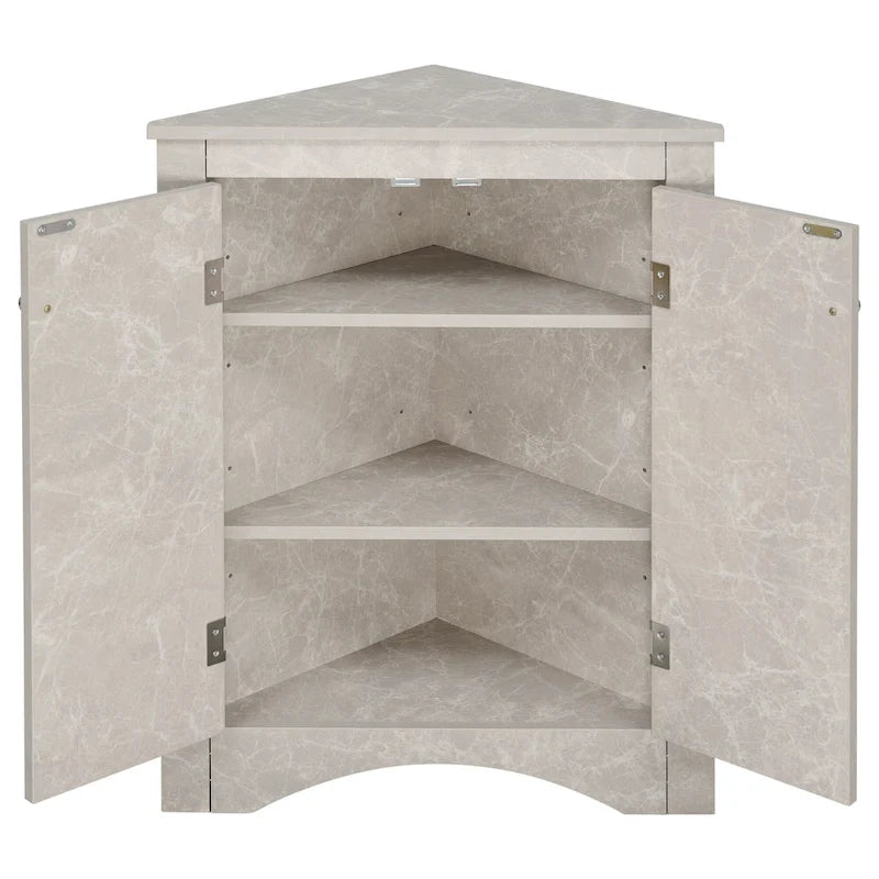 Grey Triangle Bathroom Storage Cabinet with Adjustable Shelves