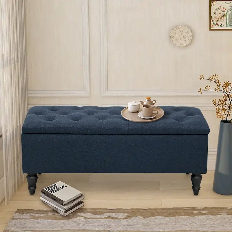 Maypex 38 Fabric Upholstered Tufted Storage Bench