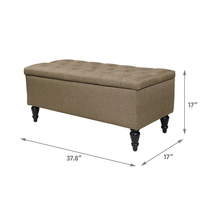 Maypex 38 Fabric Upholstered Tufted Storage Bench