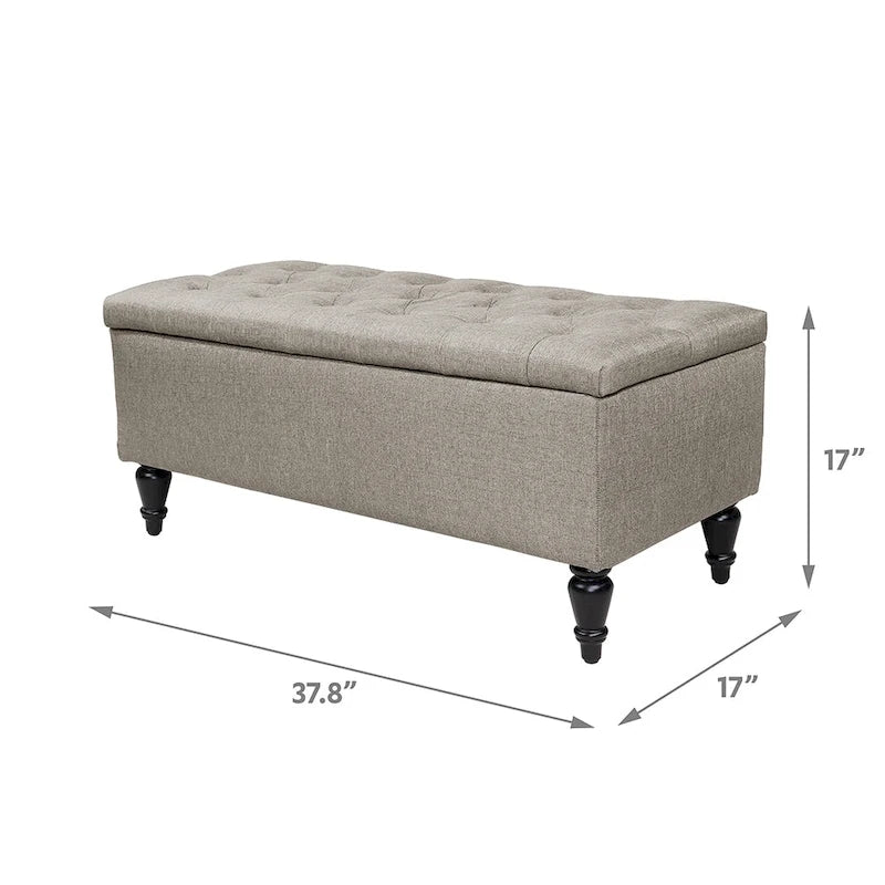 Maypex 38 Fabric Upholstered Tufted Storage Bench