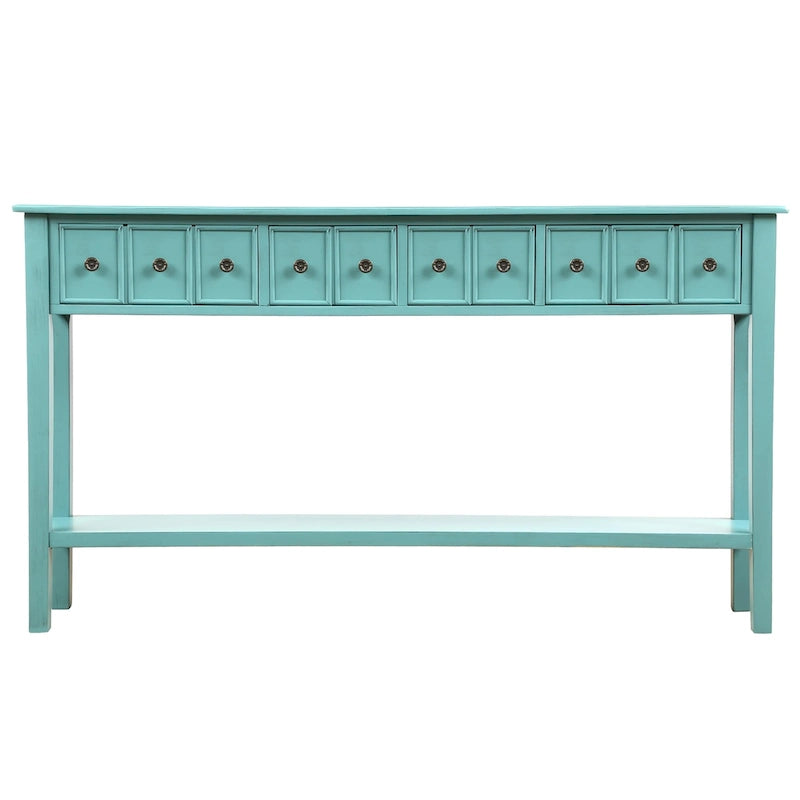 Rustic 4-drawers Long Entryway Console Table