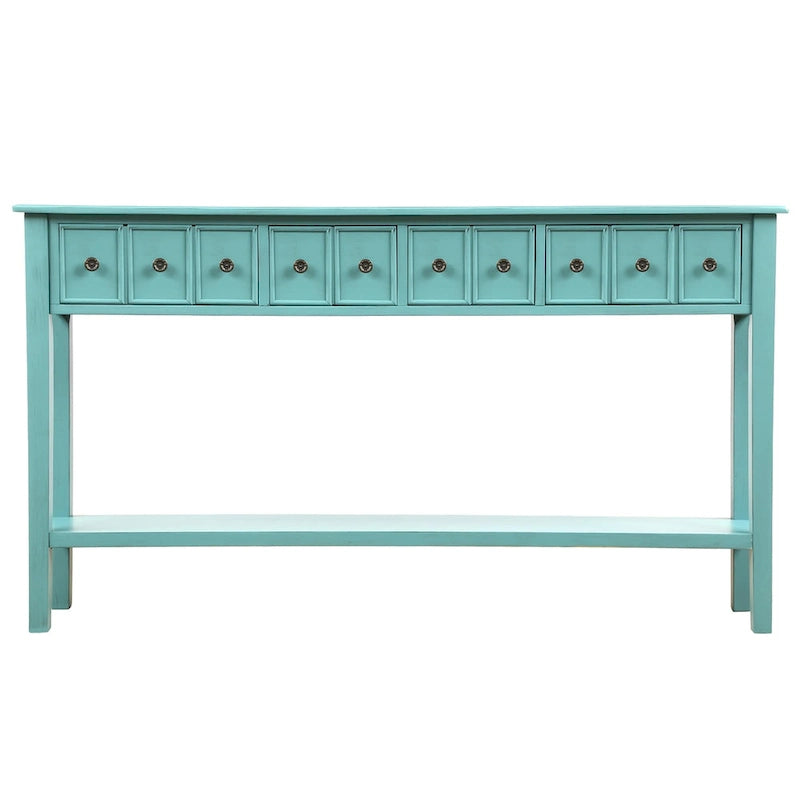 Rustic 4-drawers Long Entryway Console Table