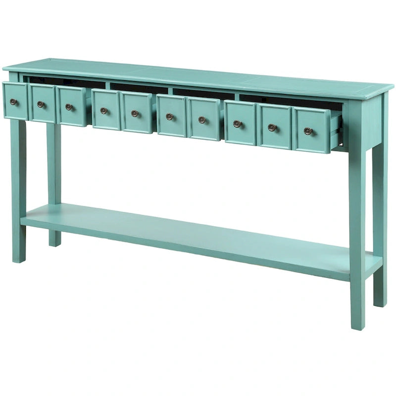 Rustic 4-drawers Long Entryway Console Table