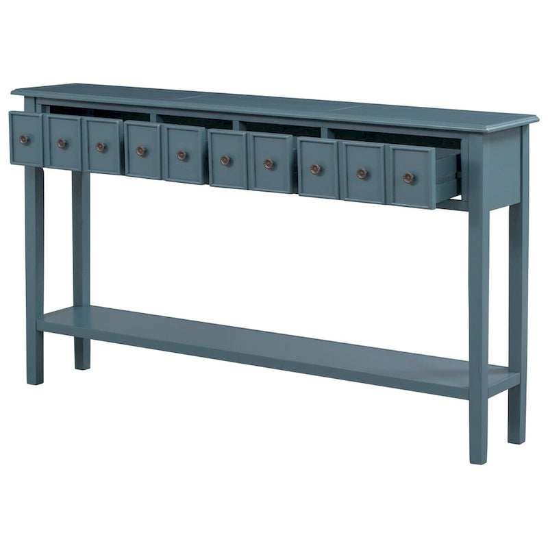Rustic 4-drawers Long Entryway Console Table