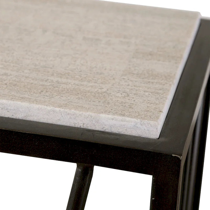 Travertine Console Table