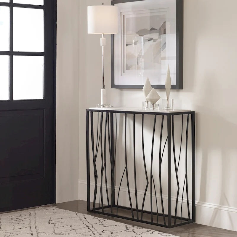 Travertine Console Table