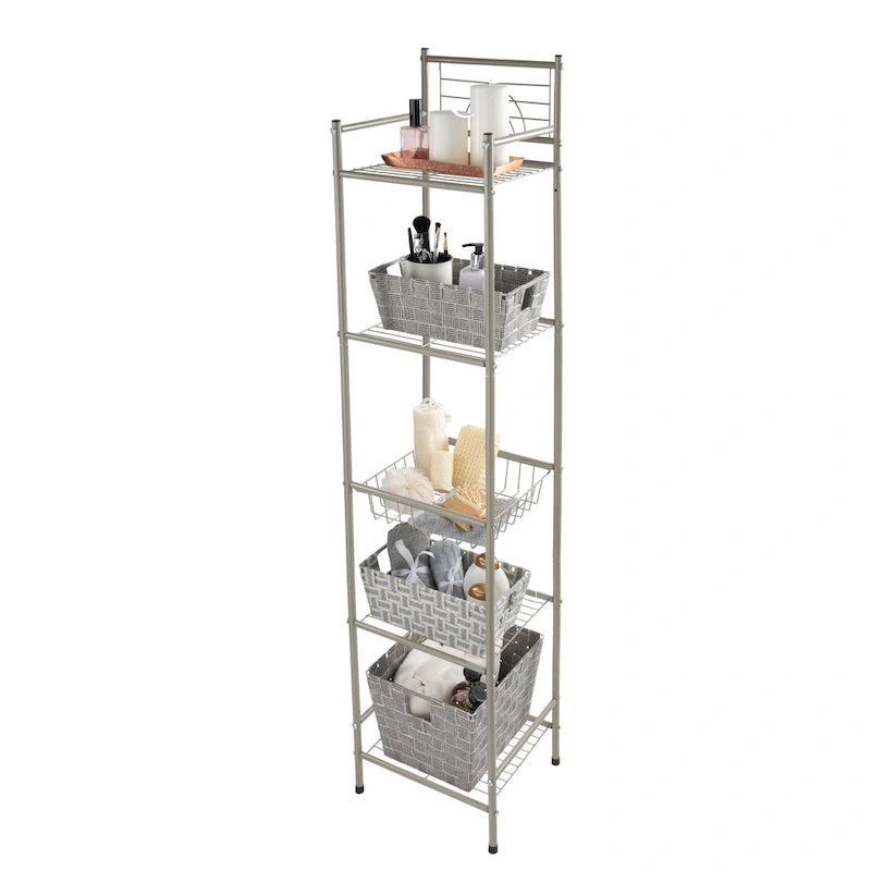 Bath Bliss 5 Tier Storage Shelf in Oil Rubbed Bronze - 13x11.6x58.7