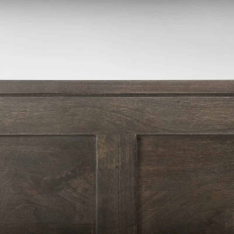 Darwin Brown Solid Wood Gold Metal Base 4 Cabinet Door Sideboard - 80.1L x 17.3W x 29.9H