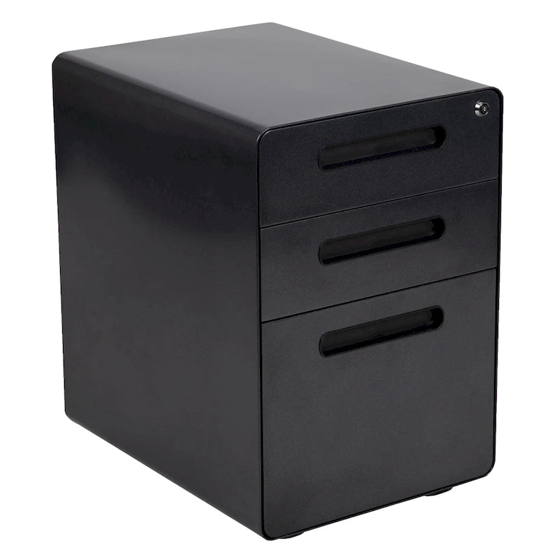 Ergonomic 3-Drawer Mobile Locking Filing Cabinet Storage Organizer