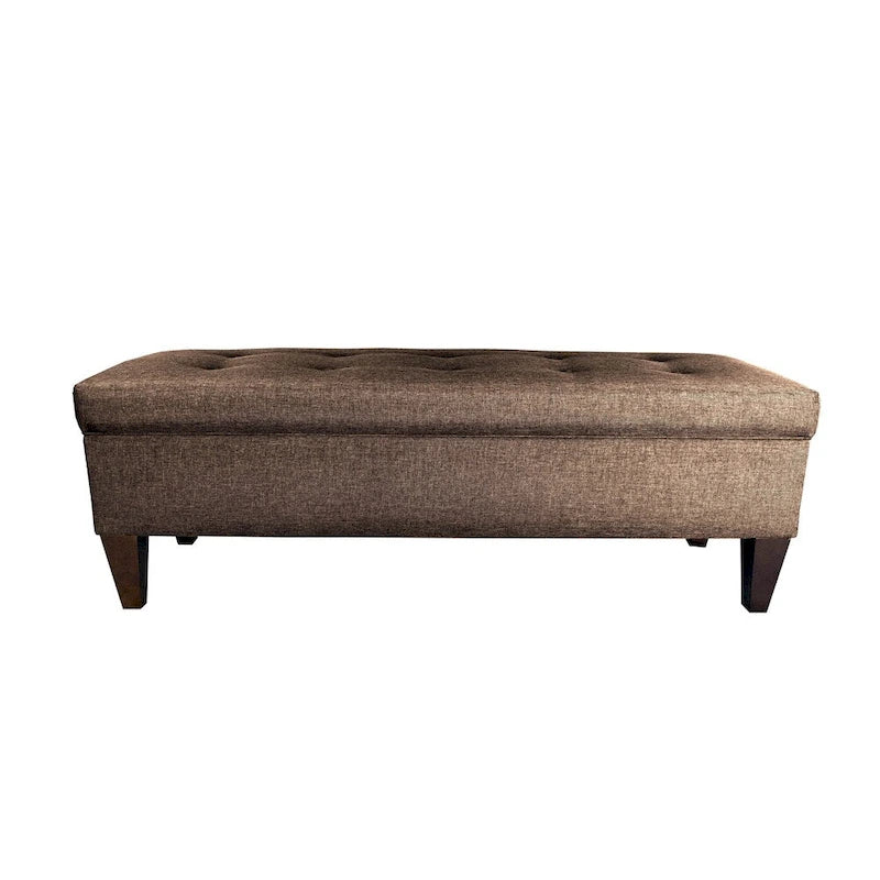 Brooke 10-button Tufted Upholstered Long Storage Bench Ottoman