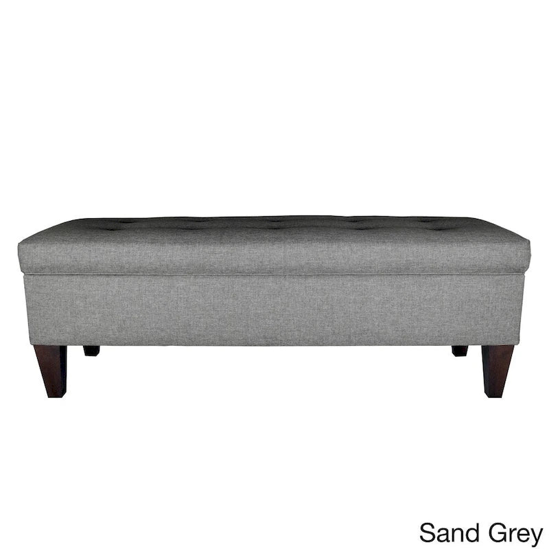 Brooke 10-button Tufted Upholstered Long Storage Bench Ottoman