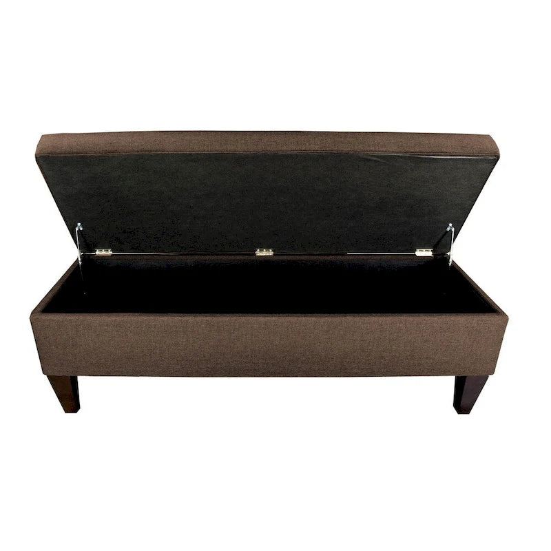 Brooke 10-button Tufted Upholstered Long Storage Bench Ottoman