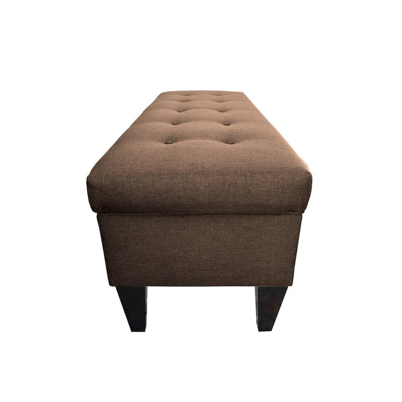 Brooke 10-button Tufted Upholstered Long Storage Bench Ottoman