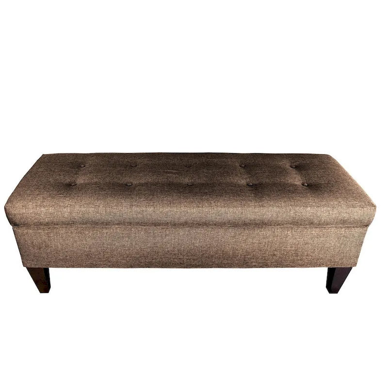Brooke 10-button Tufted Upholstered Long Storage Bench Ottoman