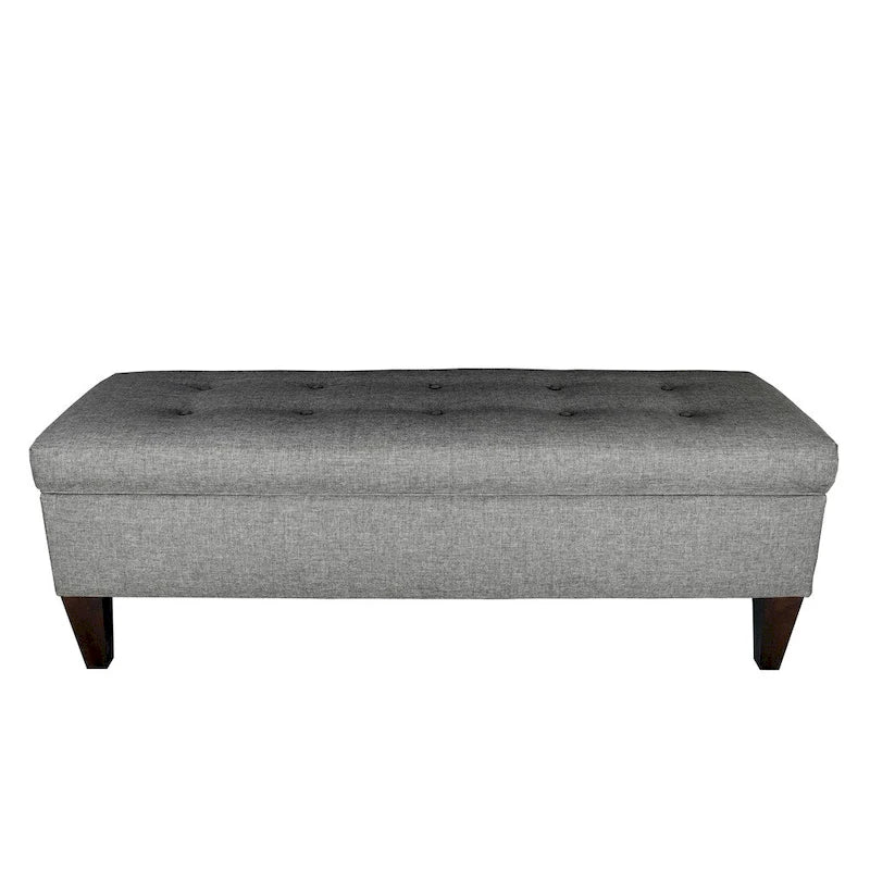 Brooke 10-button Tufted Upholstered Long Storage Bench Ottoman