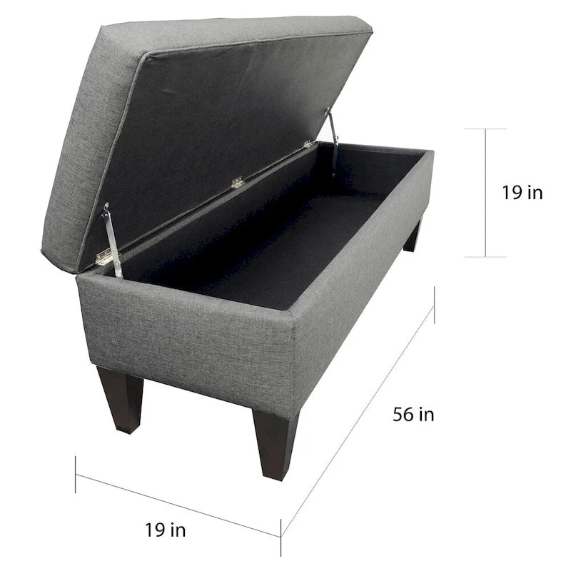 Brooke 10-button Tufted Upholstered Long Storage Bench Ottoman