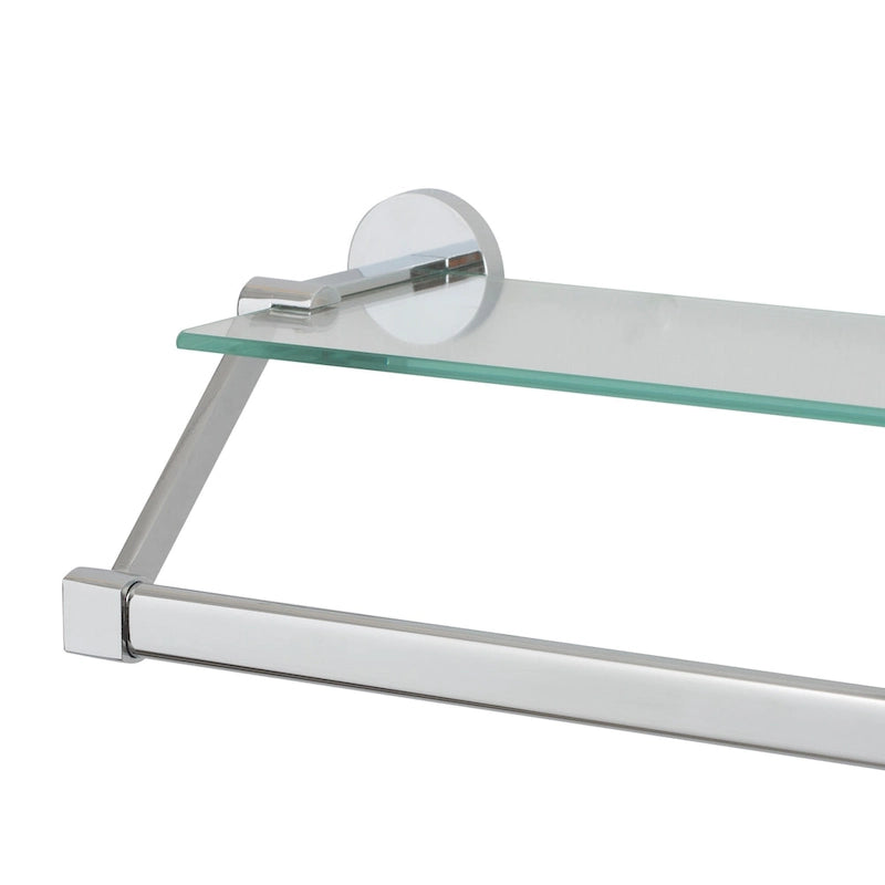Organize It All Hanging Glass Shelf with Towel Bar - 21.7x6.2x4.75