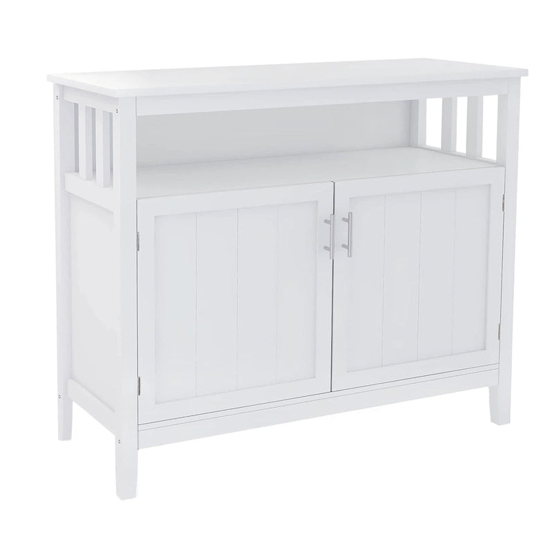 White Black Kitchen Storage Sideboard and Buffet Server Cabinet - 40WX16DX34H