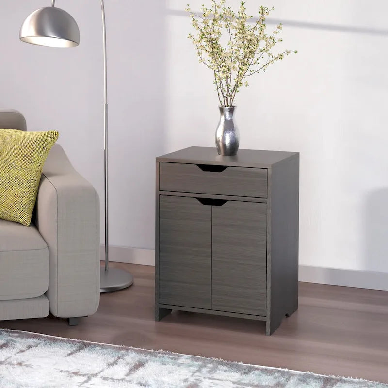 Nova 1-Drawer Storage Cabinet, Charcoal