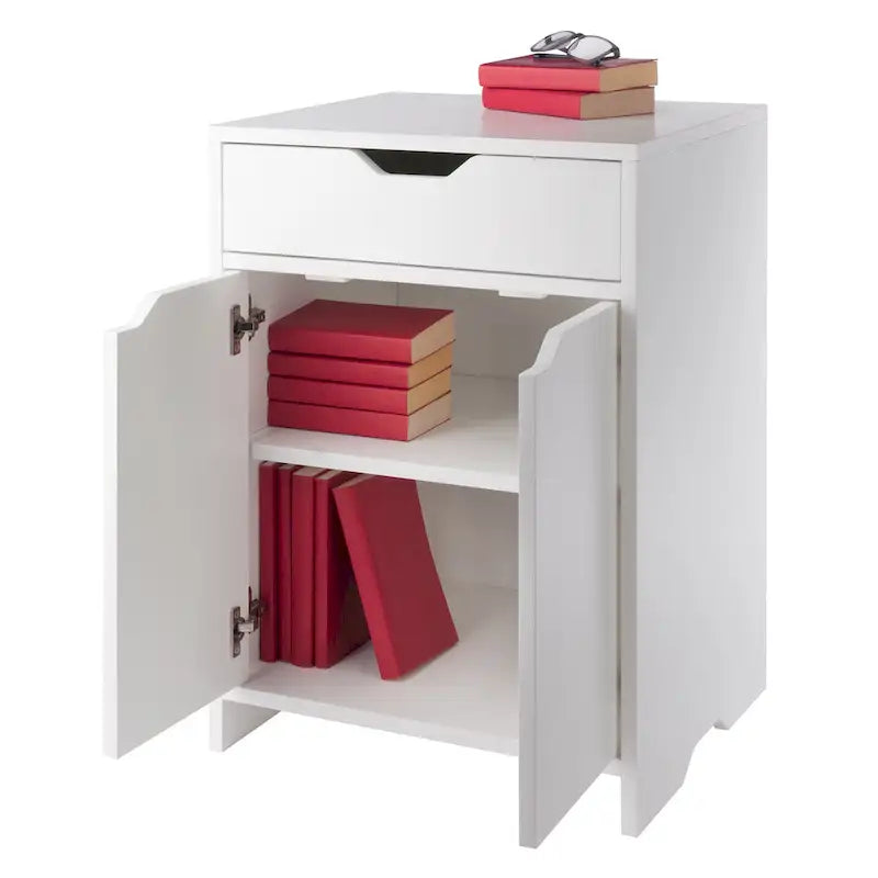 Nova 1-Drawer Storage Cabinet, White