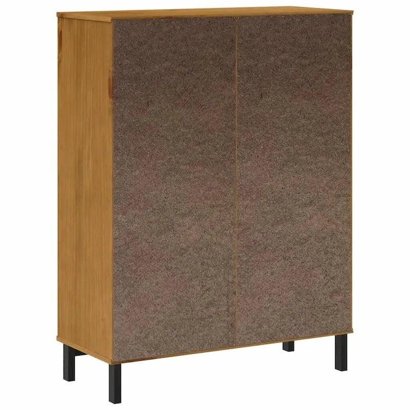 vidaXL Highboard with Glass Door FLAM 36.2x15.7x48.2 Solid Wood Pine - 36.2 x 15.7 x 48.2